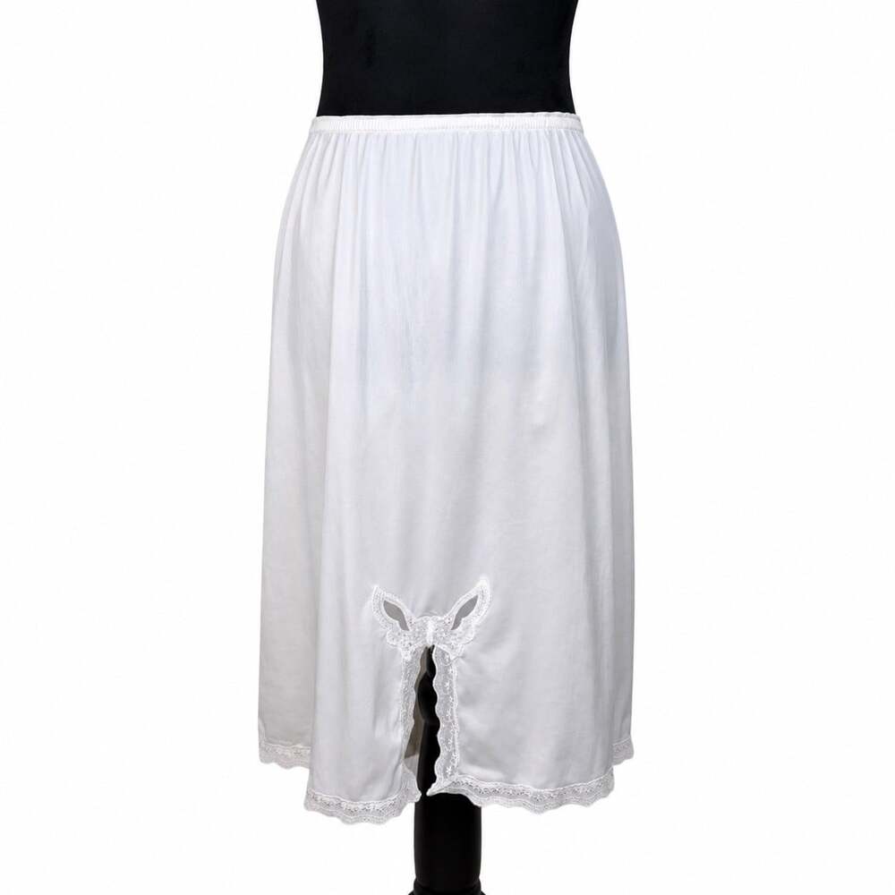 Vintage Carol Brent Half Slip White Lace Butterfly Slit Detail  Medium 30-32